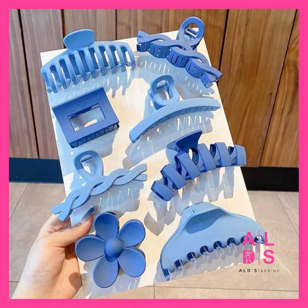 Jepit Rambut Jedai Biru Size Besar Jumbo Jepit Rambut Silang Gaya Korea Warna Soft Jedai Doff Jedai 