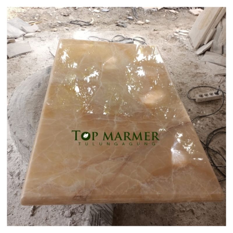 Daun Meja Batu Onyx Tembus Cahaya 80x150cm