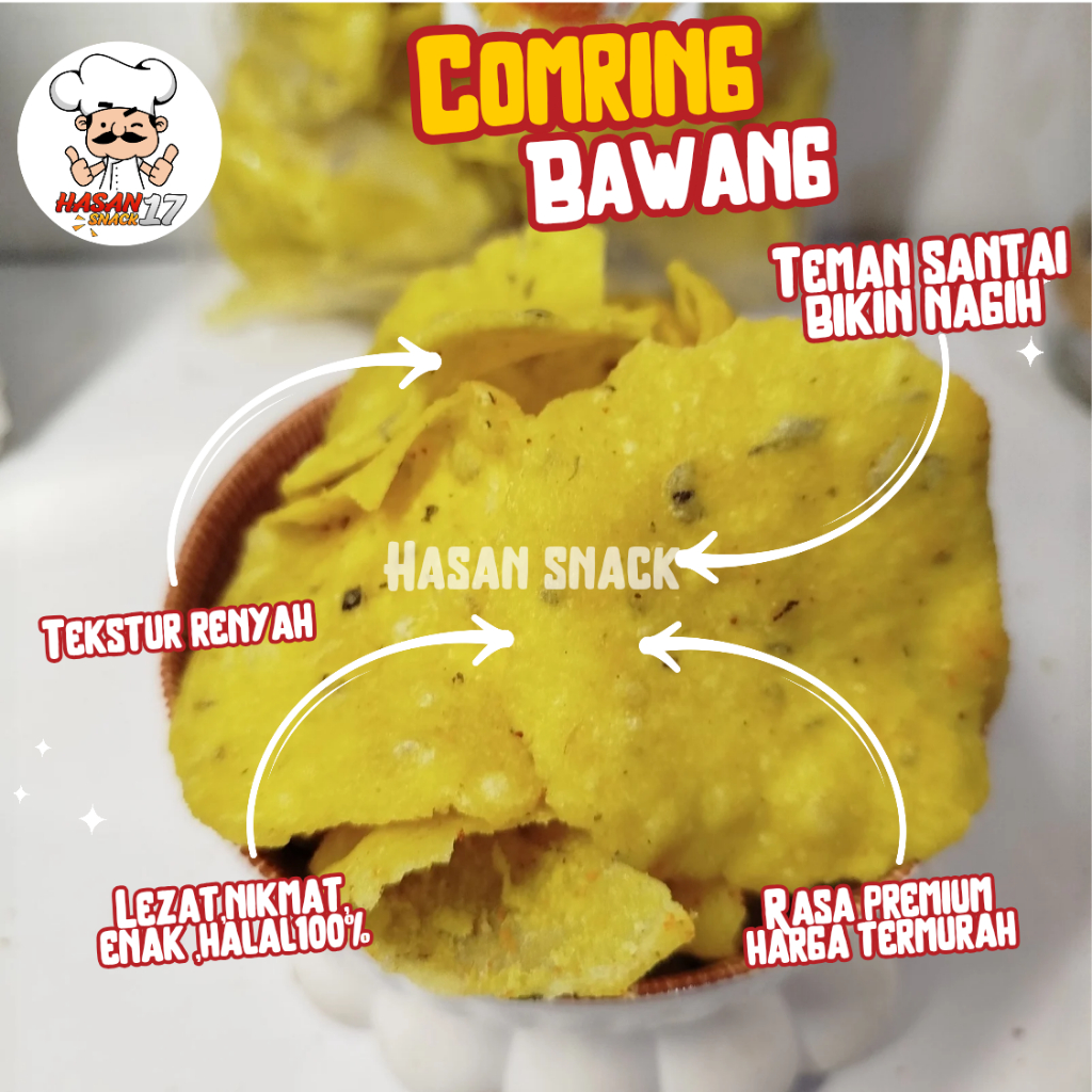 

500 GR COMRING BAWANG AM / GRATIS ONGKIR BISA COD/ SUPER RENYAH KRIUK ENAK LEZAT / CEMILAN SNACK / MAKANAN RINGAN / HASAN SNACK 17