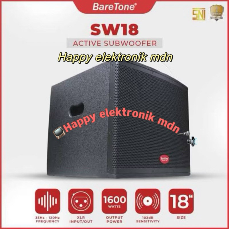 BARETONE SUB 18 INCH BARETONE SW18 BARETONE SPEAKER SUBWOOFER BARETONE 18 INCH SW 18 Subwofer BARETO