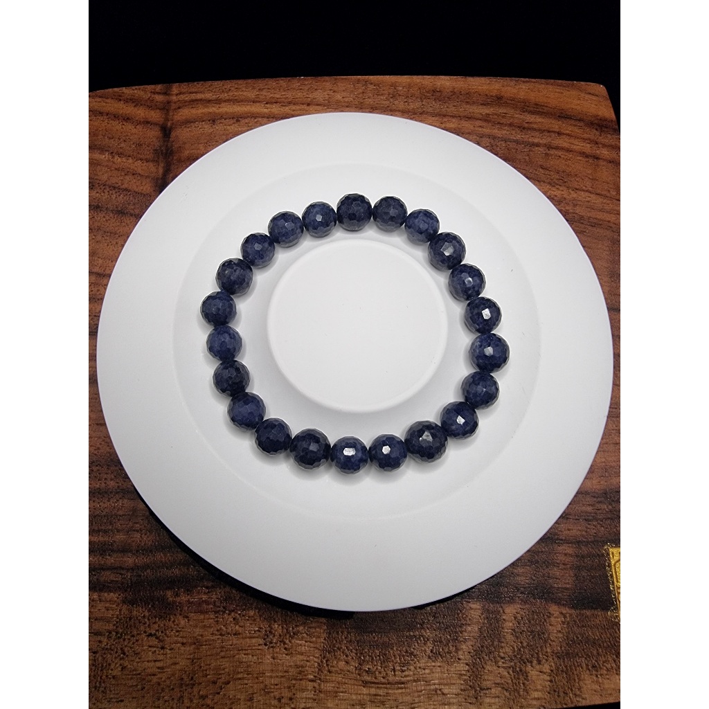 Gelang Batu Blue Sapphire Stone Cutting Facelet Full Natural 4A 7.5mm C1627