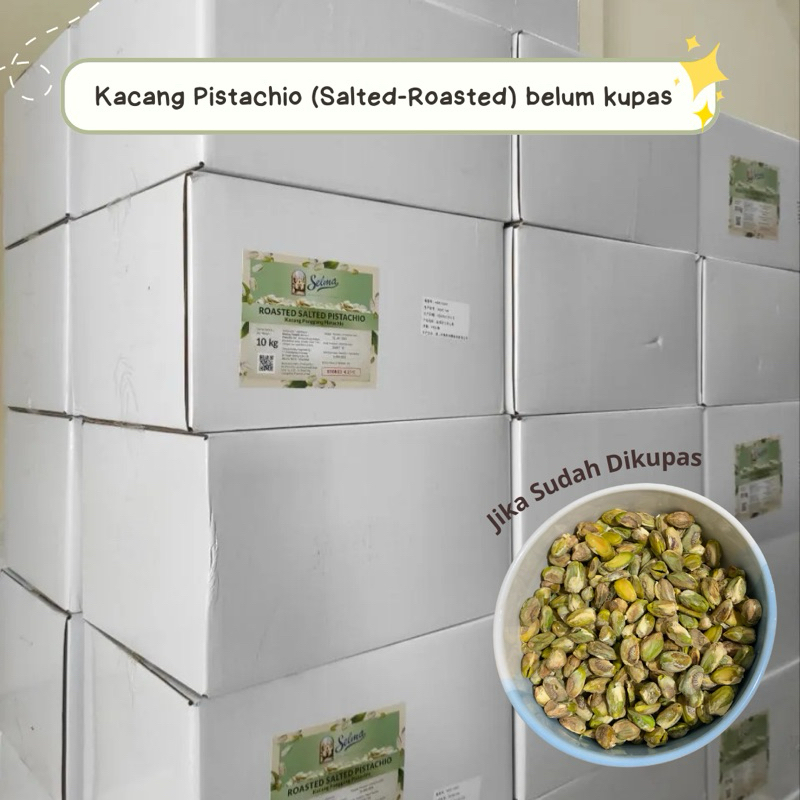 

Kacang pistachio fustuk / kacang Arab 10KG (ROASTED/SUDAH DIPANGGANG)