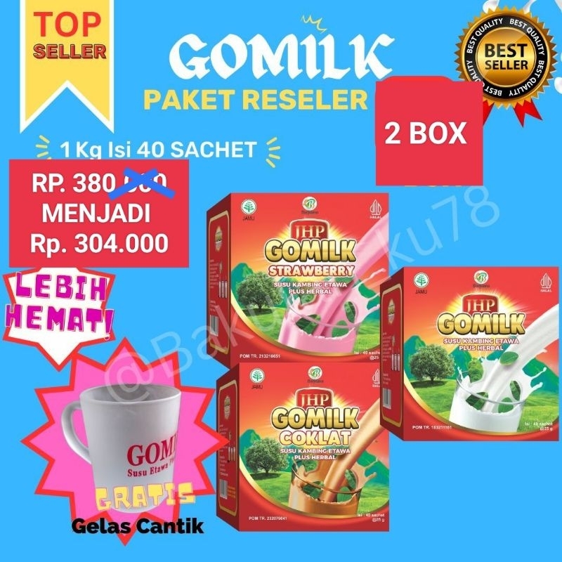 

[HADIAH GELAS] PAKET RES 2 BOX GOMILK SACHET/ SUSU KAMBING ETAWA PLUS HERBAL