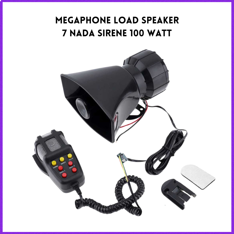 COD Saiyin Toa Megaphone Loadspeaker Horn 7 nada Sirene 100W / toa untuk motor mobil ambulance / sir