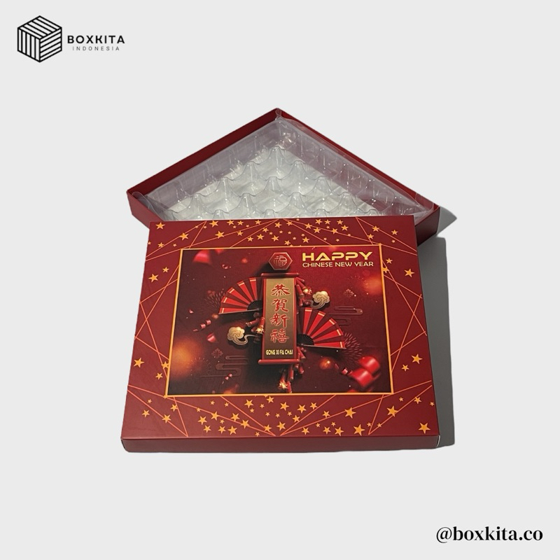 

Box Kue Nastar Imlek - 22,5cm x 19,5cm x 3,2cm