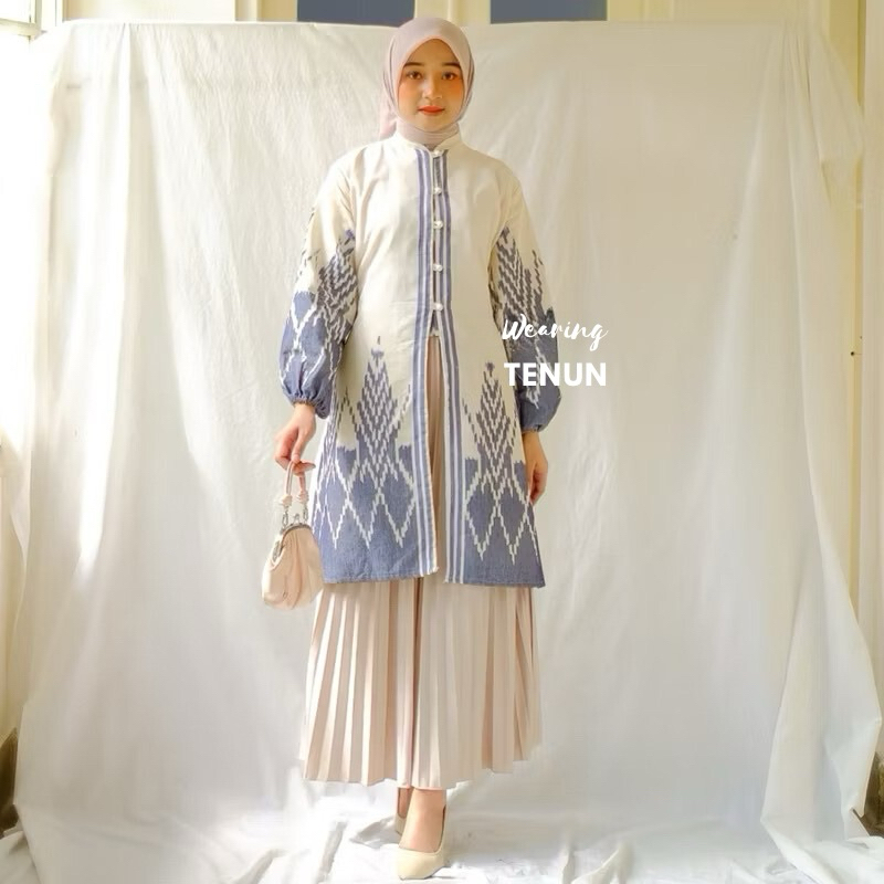 terbaru tunik cesila batik tenun wanita ethnic baju wanita, blouse tenun wanita, atasan batik, baju