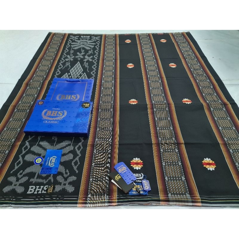 Sarung BHS Classic Songket SSF RTM DAM Gold silver Warna Hitam Free Paperbag