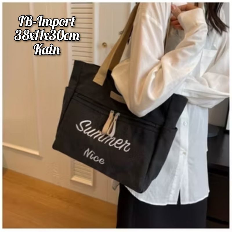 Tas Import Wanita af Totebag 38x11x30 cm - Kain Ringan dan Mudah Dibersihkan