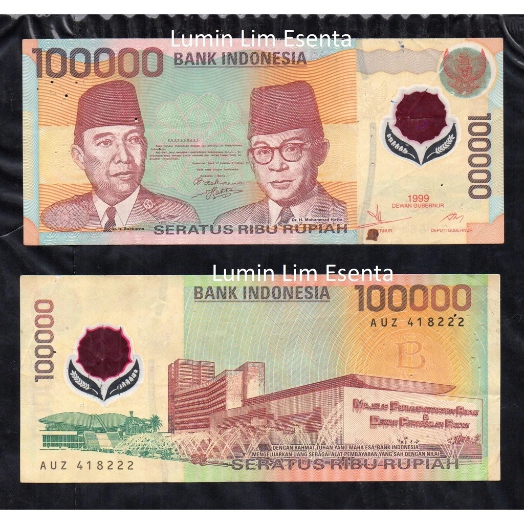 Koleksi Indonesia 100000 Rupiah Plastik - Polymer Bekas pakai Masih Layak