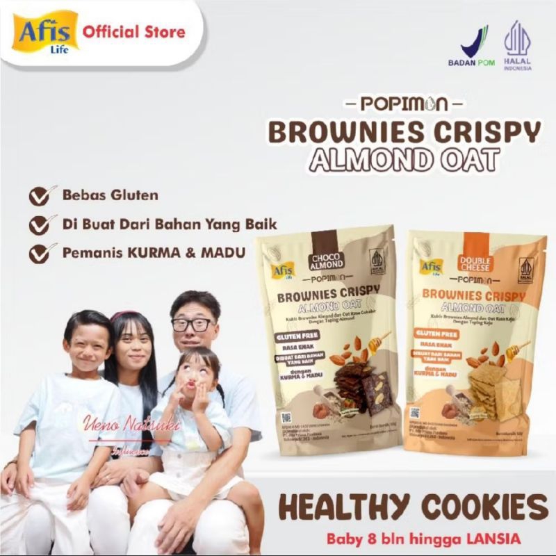 

Brownies Crispy Almond Oat / Cemilan Sehat Anak dan Keluarga
