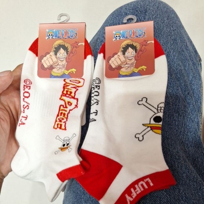 One Piece Kaos Kaki Pendek Putih