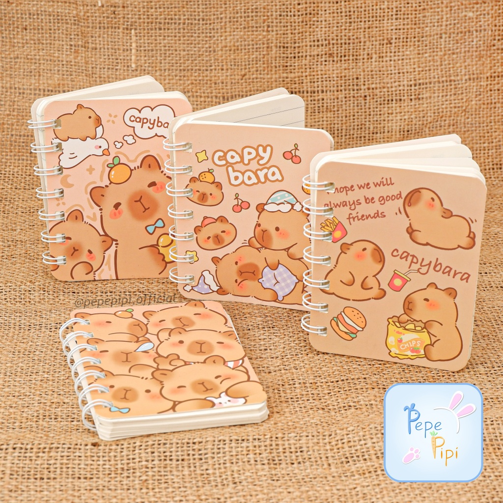 

Notebook Spiral A7 Capybara A-4222 BK-1574 Note book Kawat Hard Cover Catatan Saku Agenda Mini Buku