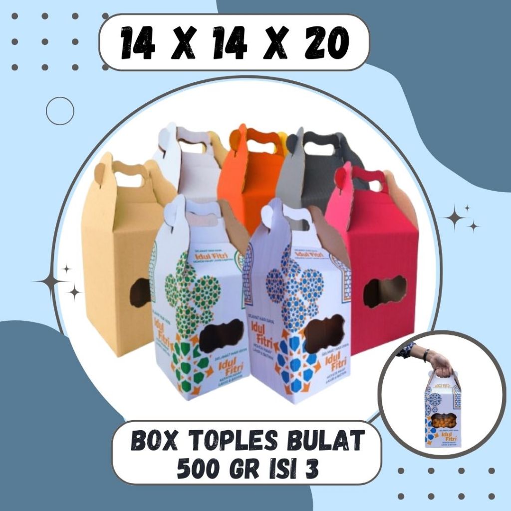 

Kardus Jinjing 14x14x20 Kuker 500gr Isi 3 Gable Box Ied Mubarok Dus Idul Fitri Lebaran Packing Kotak Kemasan Karton