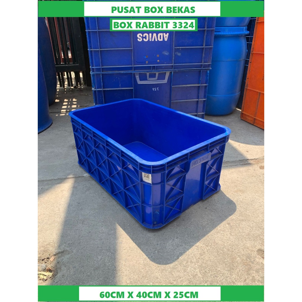 box rapat container plastik bekas container industri Rabbit 3324 (60*40*25)