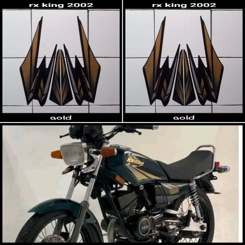 STIKER STRIPING LIS LES POLET PLAT PLISIR BODY MOTOR YAMAHA RX KING 2002 HIJAU TUA