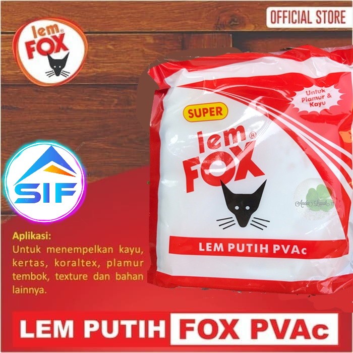 

Lem Fox Putih Sachet Untuk Kayu Kertas Kain HPL Plywood Slime DIY Furniture Plamir dll