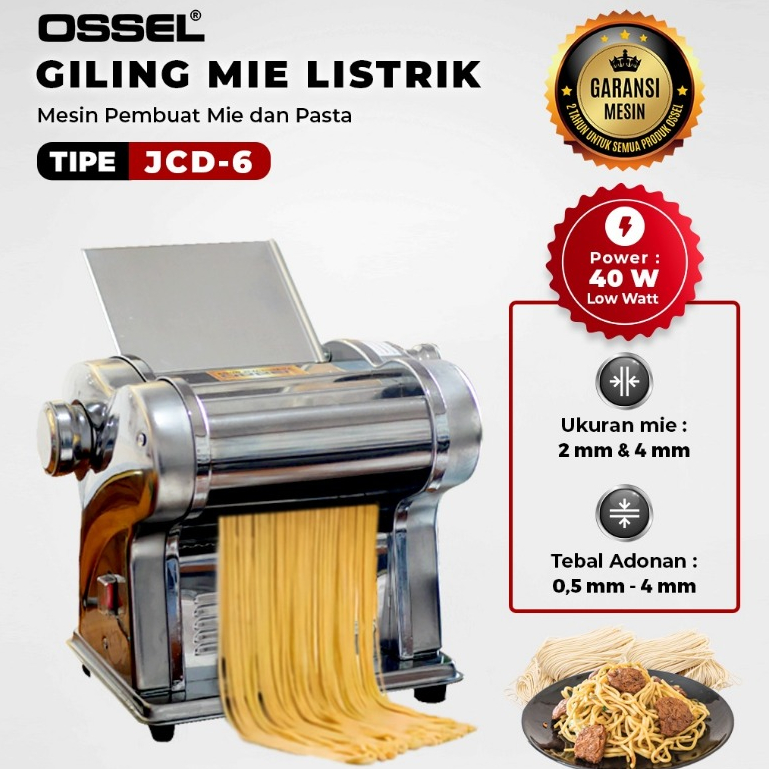 OSSEL Mesin Gilingan Mie Listrik 20Kg Noodles Maker Stainless Mesin Giling Pangsit  Mie JCD-6 OSSEL