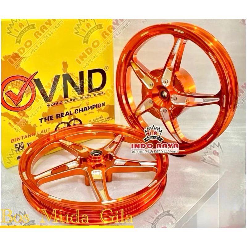 Velg Vnd Bintang Laut R14 For Mio Sporty/M3/Scoopy/Beat/Vario 110/125/150 Ori Vnd Racing