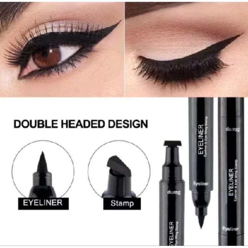 Feali Eyeliner & Seal Eyeliner | Eyeliner Pen Tahan Lama + Cap Stempel Ala Korea | Waterproof