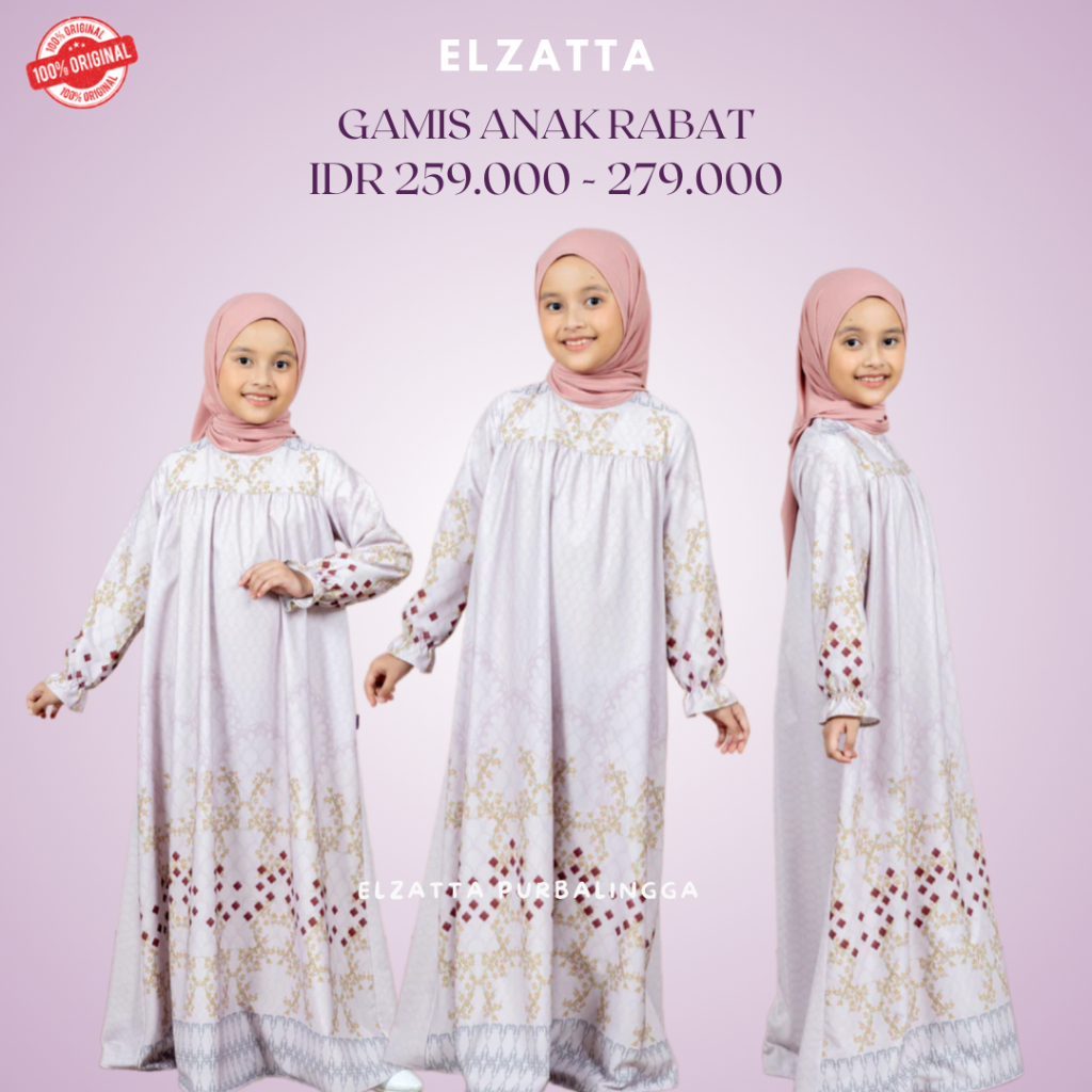 Elzatta Gamis Anak Rabat Gamis Anak Bahan Polytwill Stretch Nyaman Dipakai Elzatta