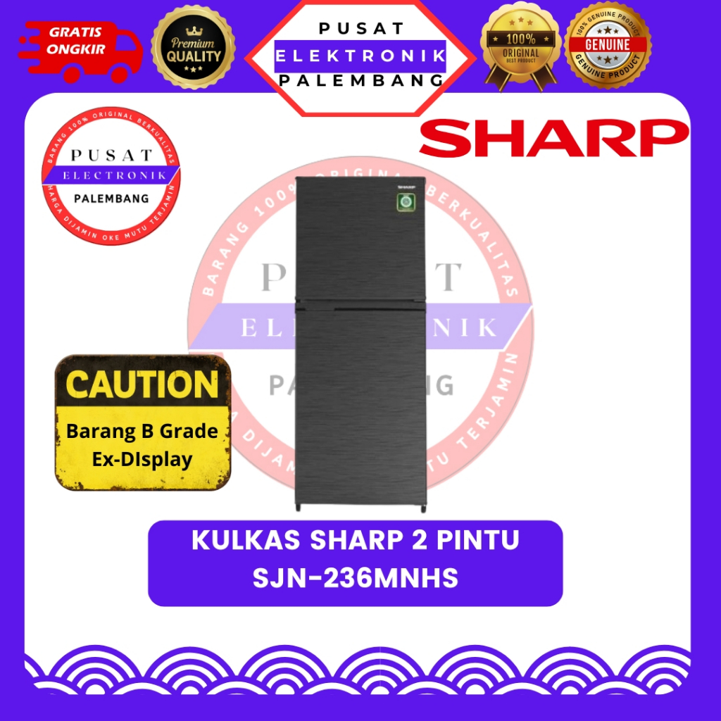 KULKAS 2 PINTU SHARP B GRADE SJ-236MN-HS KULKAS 2 PINTU B GRADE PALEMBANG