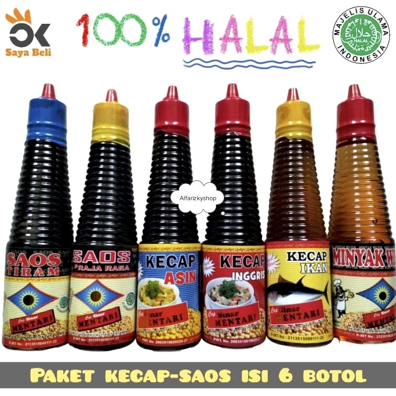 

kecap lengkap 1 paket isi 6 | kecap asin | minyak wijen | saos tiram | kecap inggris | raja rasa | kecap ikan