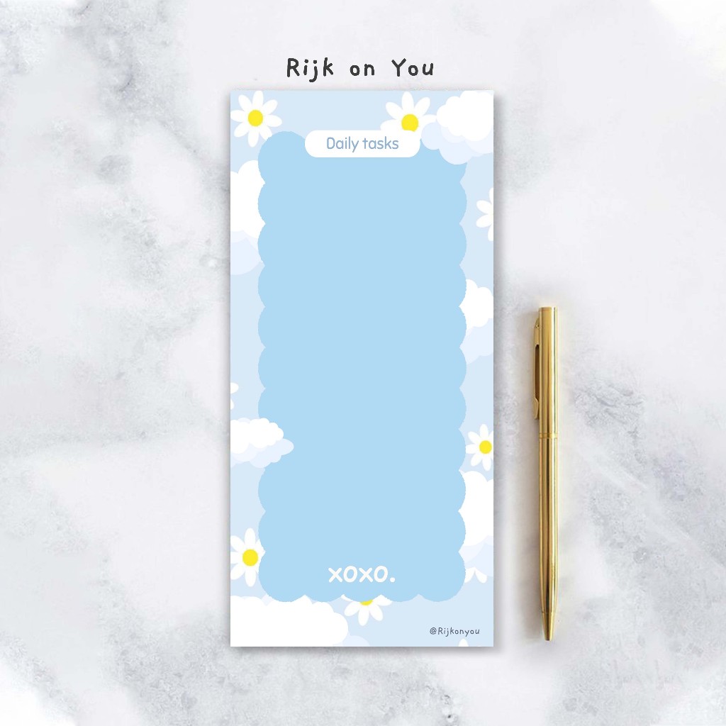 

Rijk Blue cute Memopad motif | Note Paper Notepad | Memopad Motif size 7x14cm | 36 lembar memopad