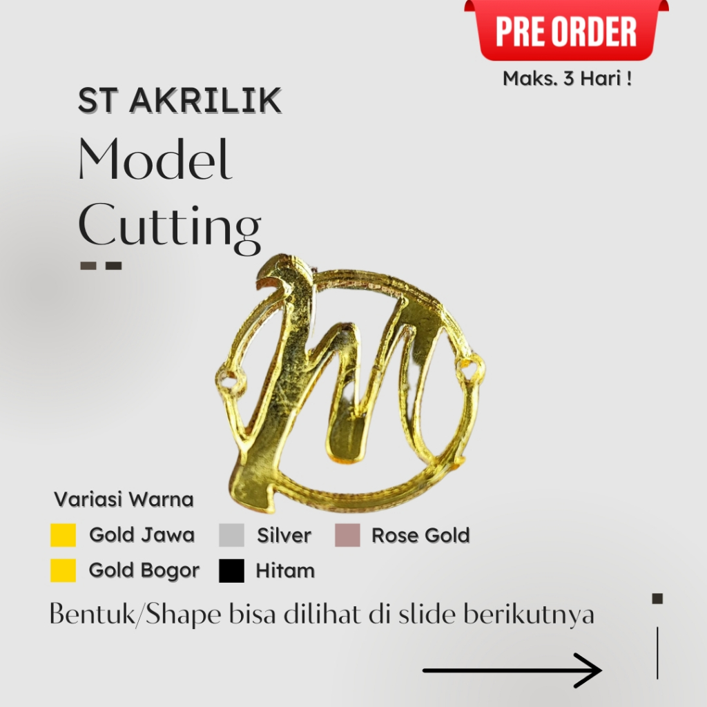 ST Akrilik - Label Akrilik Cutting | Custom Akrilik Rebranding | Label Hijab Pakaian Bahan Acrylic G