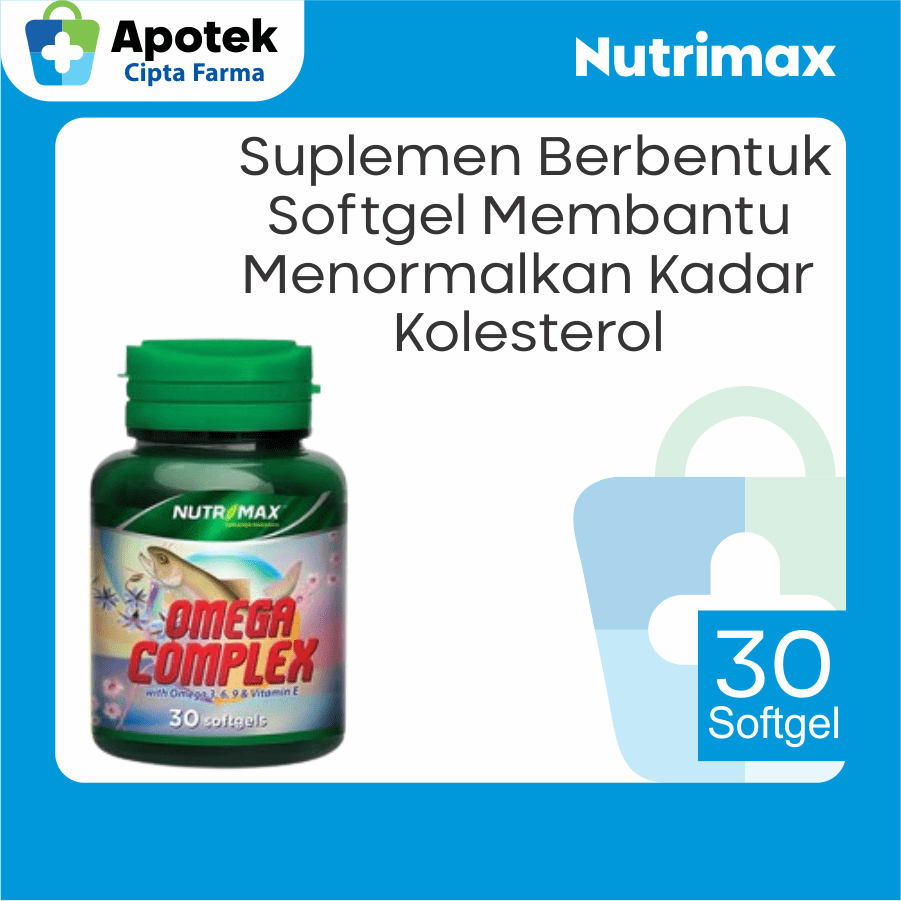 Nutrimax Omega Complex Omega 3 6 9 Fish Oil Vitamin E Vit E Antioksidan Suplemen Tulang dan Sendi Su