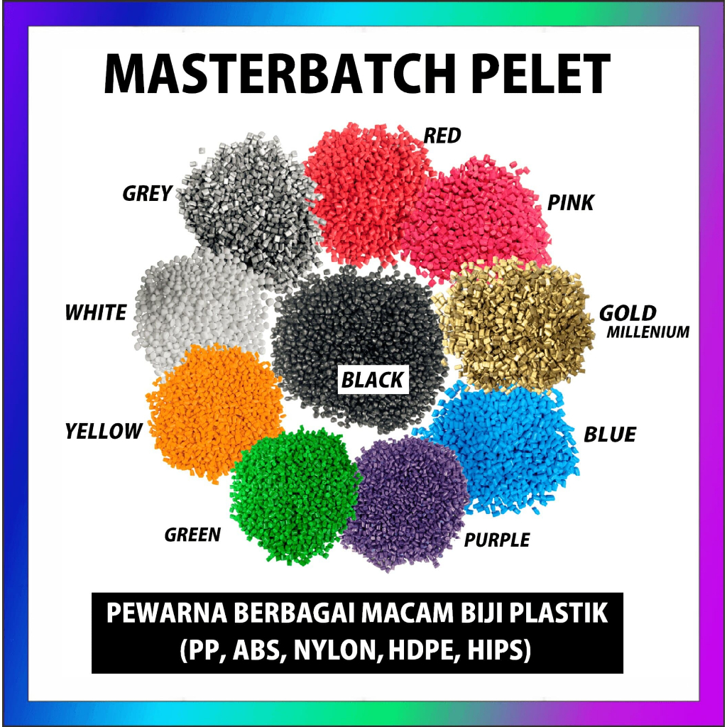 1 ZAK 25KG PELLET PELLET PEWARNA BIJI PLASTIK ABS HIPS NYLON PP LDPE LLDPE