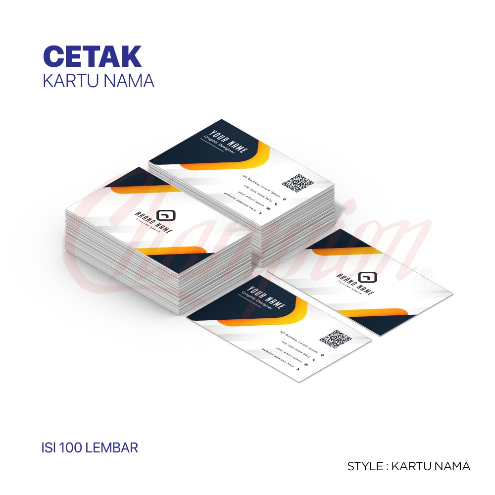 

Cetak Kartu Nama/Print Bussines Card Custom Design 1sisi/2sisi isi 100 Freebox