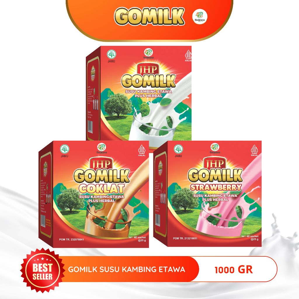 

Gomilk Susu Kambing Etawa Herbal Sachet || 1 box 1 kg isi 4 renceng || I Renceng 10 Sachet