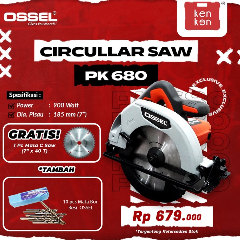 GRATIS Mata Mesin Gergaji Kayu PK680 Mesin Circular Saw PK680 OSSEL