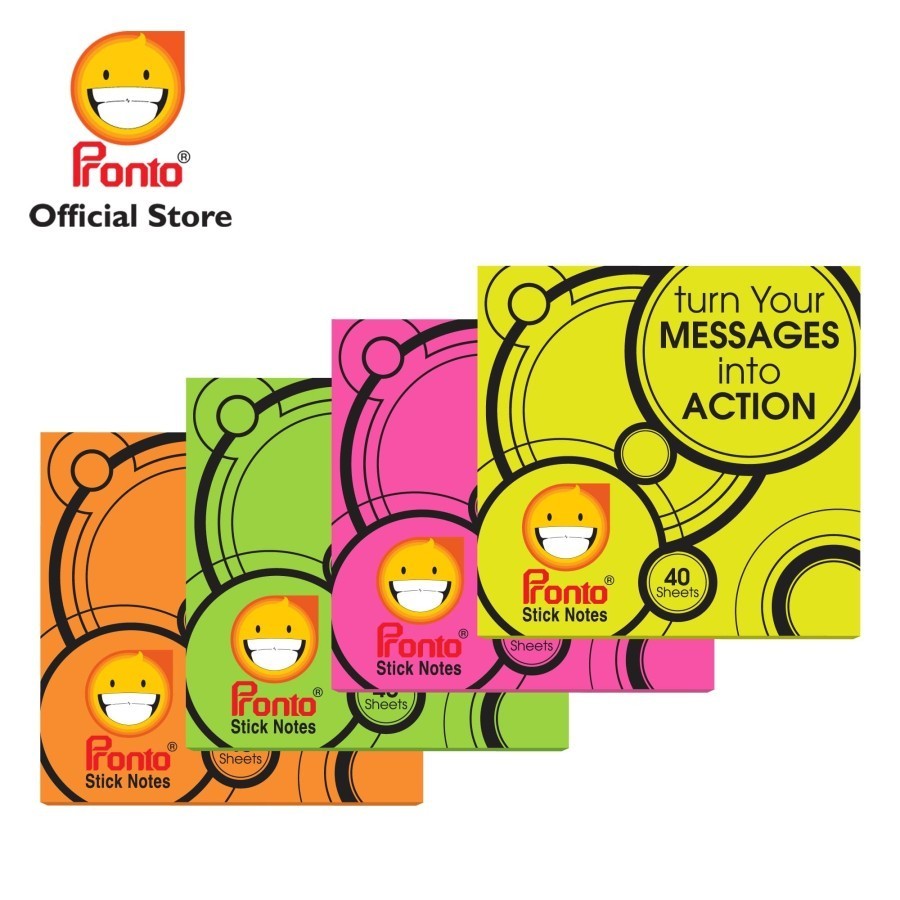 

Sticky Notes Pronto Fluorescent 75 x 75 mm 40 Lembar Memo Tempel Pembatas Penanda Buku