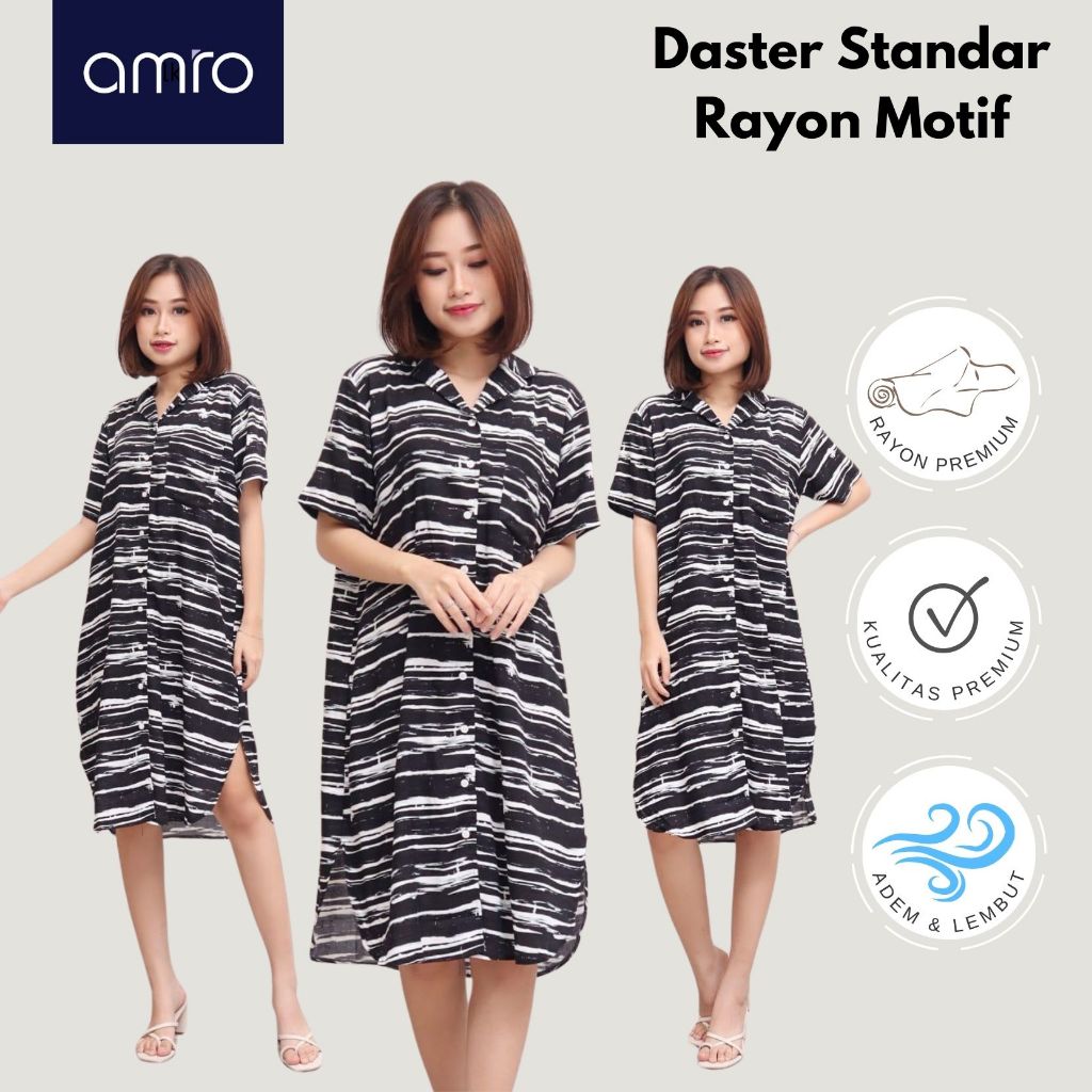 Amro Sleepwear - Millie Dress - Daster Rayon Kerah Rumahan - DT8