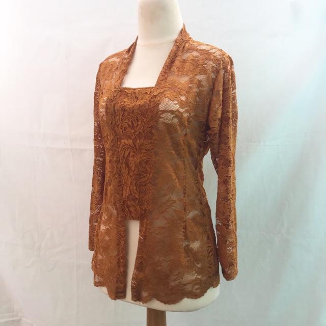 kebaya brokat bali lengan panjang wanita modern terbaru 2023 Kebaya Brokat Wanita Jumbo Kebaya Broka