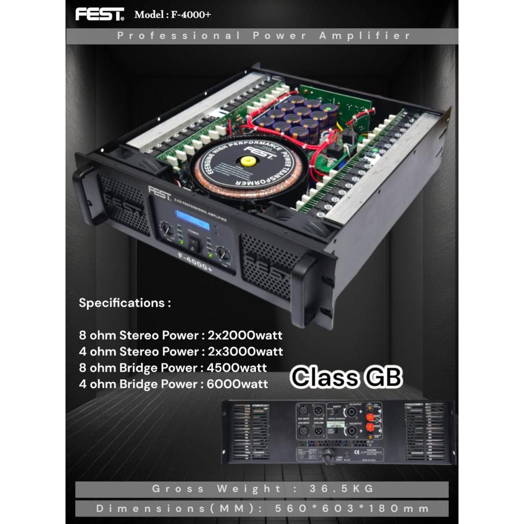 Power amplifier fest f-4000+ class GB 2x2000 watt original FEST