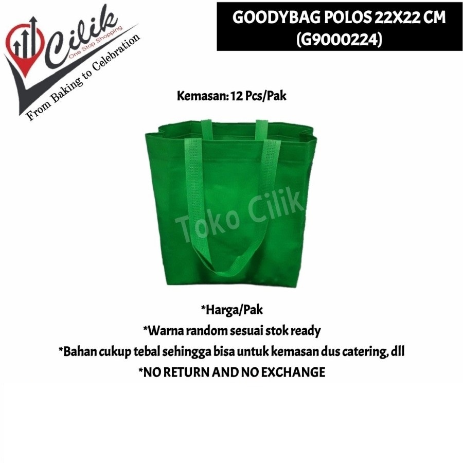 

goodybag+polos+22x22cm+kemasan+tas+kain+hamper+gift+parsel+kado+dus