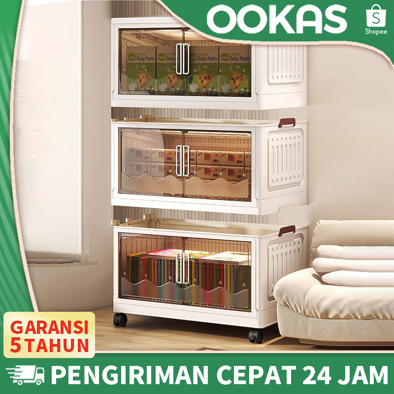 OOKAS lemari plastik napolly container box lemari susun lemari lipat box container jumbo pakaian