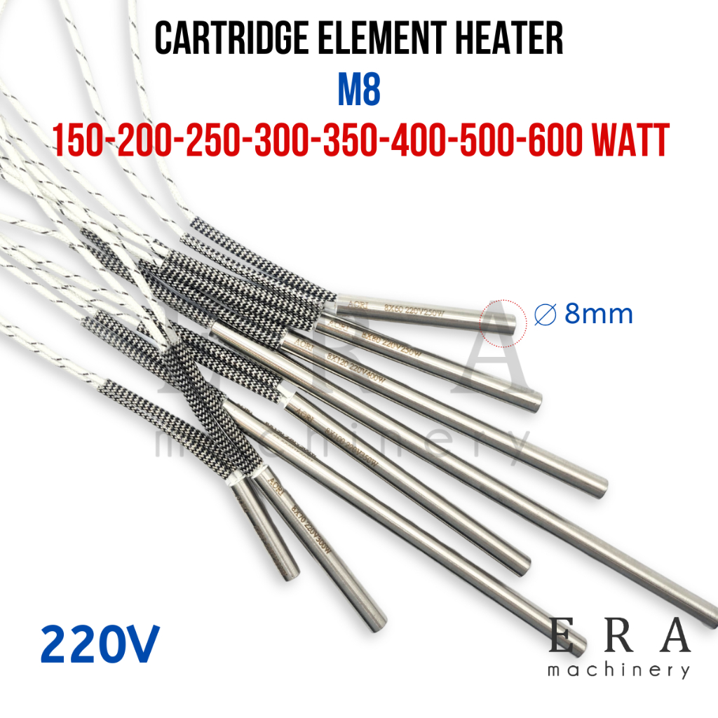 Cartridge Heater 220V M8 x 40 60 70 80 100 120 150 200mm Element heater tube press 150 200 250 300 3