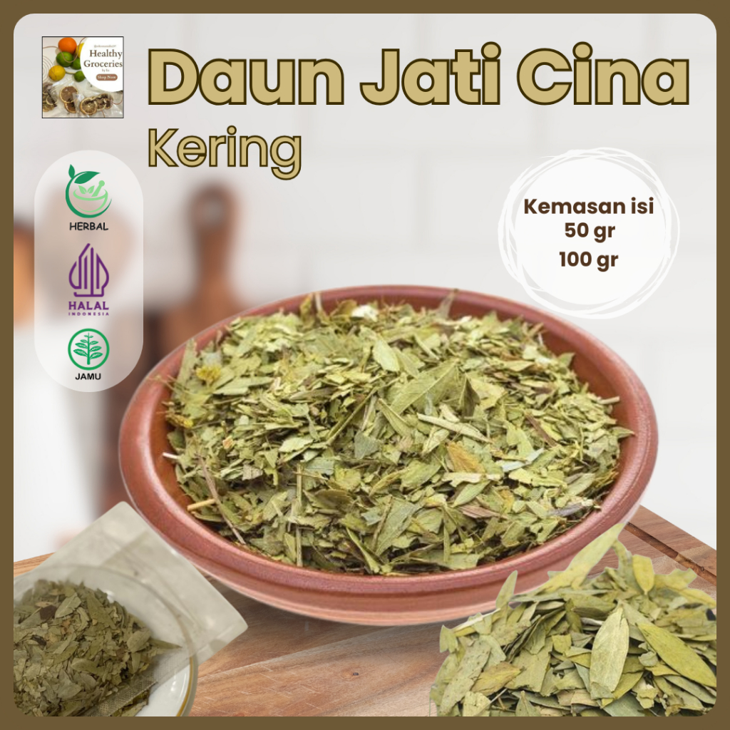 

Daun Jati Cina Kering 50gr 100gr / Teh Daun Jati Asli Herbal Pelangsing Diet / Senna Leaf Asli