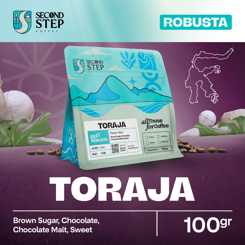 

Biji Kopi Bubuk Robusta Toraja Coffee Roast Beans Espresso Tubruk 100gr