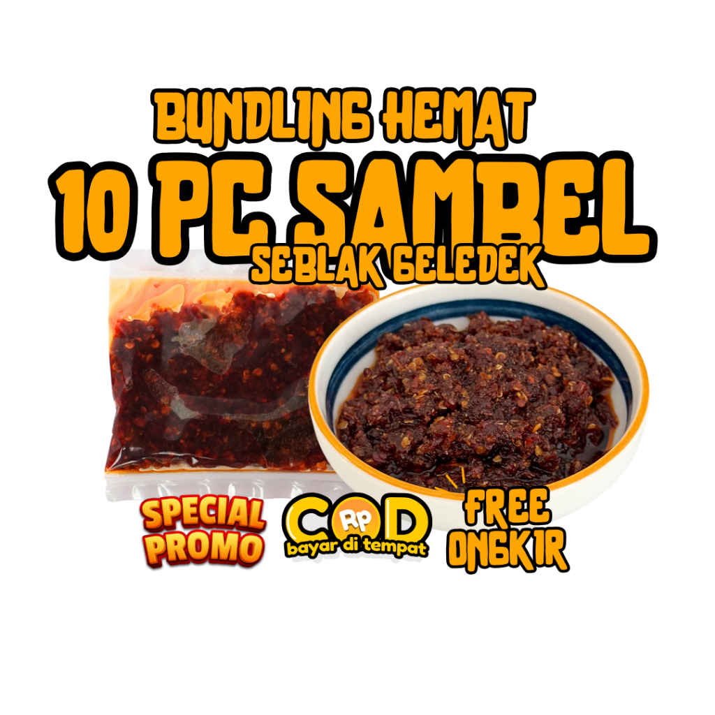 

[✅COD✅] Paket Lengkap 10 Pcs Sambal Seblak Pedas Kencur Khas Bandung