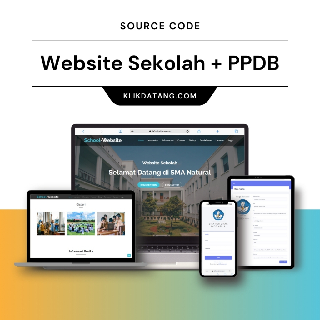Website Sekolah Madrasah Pesantren dengan PPDB Online Sourcecode