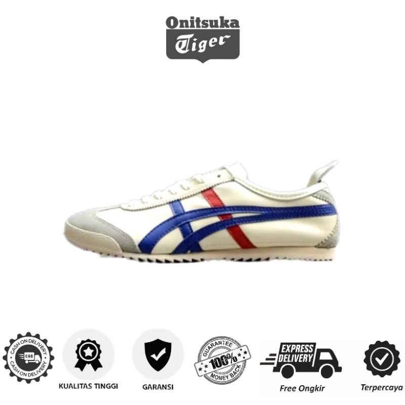 Sepatu Onitsuka Tiger Mexico 66 Deluxe Cream Blue Red