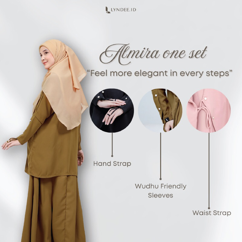 Lyndee.id | Almira One Set | Setelan Rok & Tunik - Busui & Wudhu Friendly