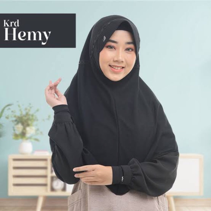 Kerudung Rabbani Hemy size M (Hitam) - ORI RABBANI (Preloved)