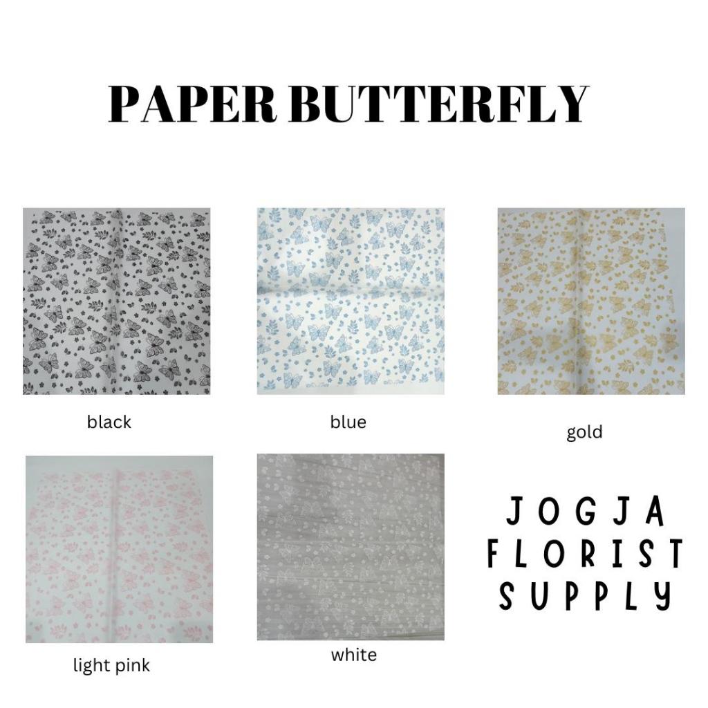 

[1 LEMBAR] Flower Wrapping Paper ButterflyTransparant Kertas Pembungkus Buket Perlengkapan Florist