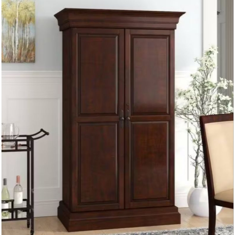 lemari pakaian minimalis jati solid pintu dua