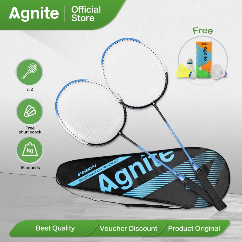 Agnite Raket Bulutangkis / Badminton Racket Isi 2 Gratis Tas dan Kok FH104